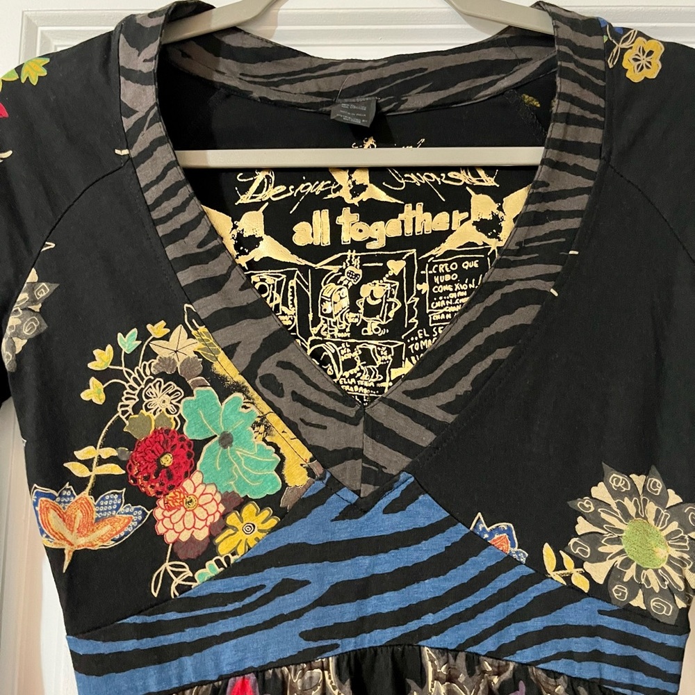 Desigual Black Multicolor High Low Dress